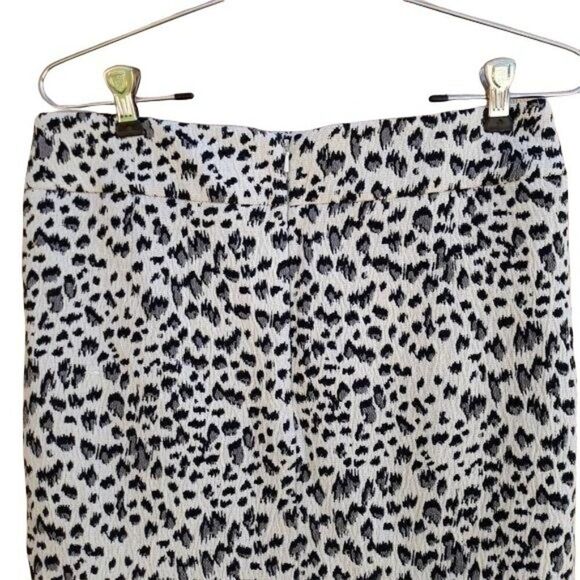 Ann Taylor Loft White Gray Leopard Print Day To Night Mini Pencil Skirt Sz S - Picture 8 of 12